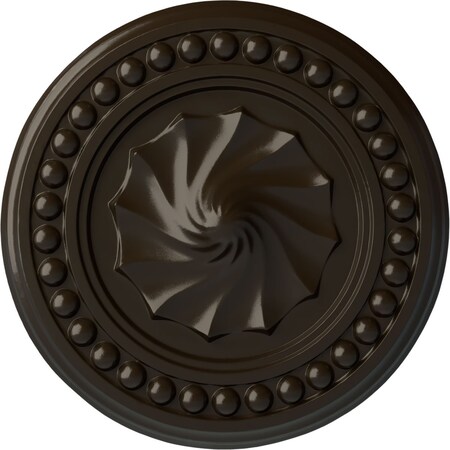 Ekena Millwork Foster Shell Ceiling Medallion (Fits Canopies up to 9 5/8"), 15 3/4"OD x 2"P, Stone Hearth CM15FOSHF